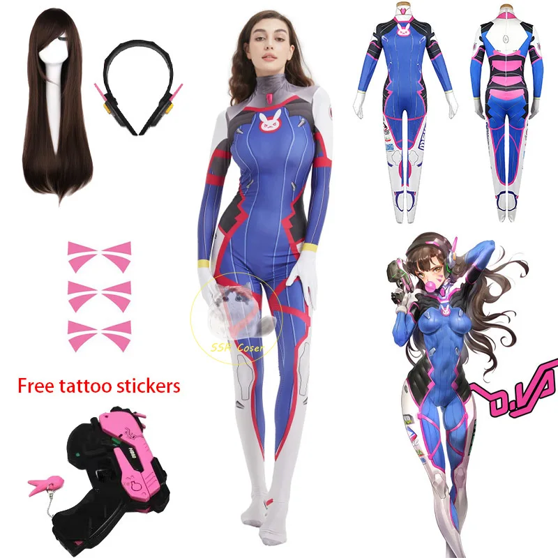 Dva 코스프레 의상 바디 슈트 Zenti 게임 여성  - Dva Cosplay Prop 리뷰 및 가격